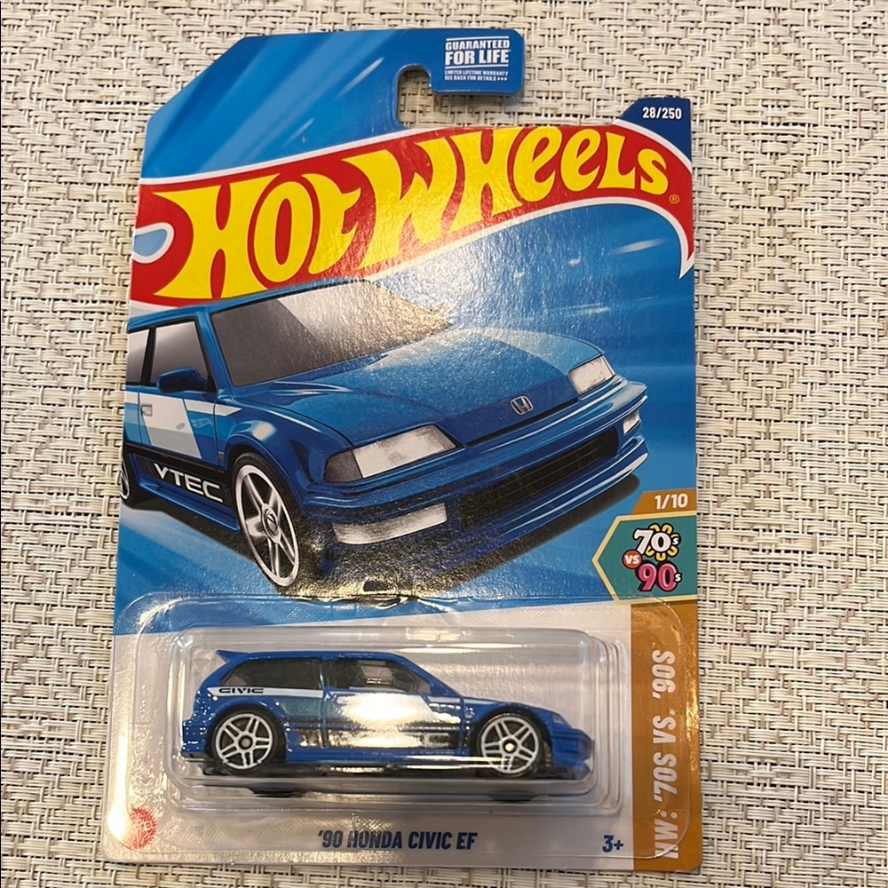 Blue '90 Honda Civic EF Hotwheels